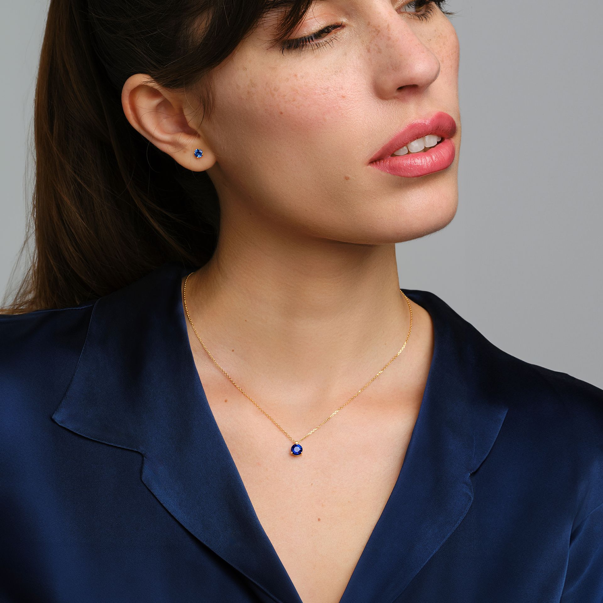 Collier Pyramid Saphir 6 mm
