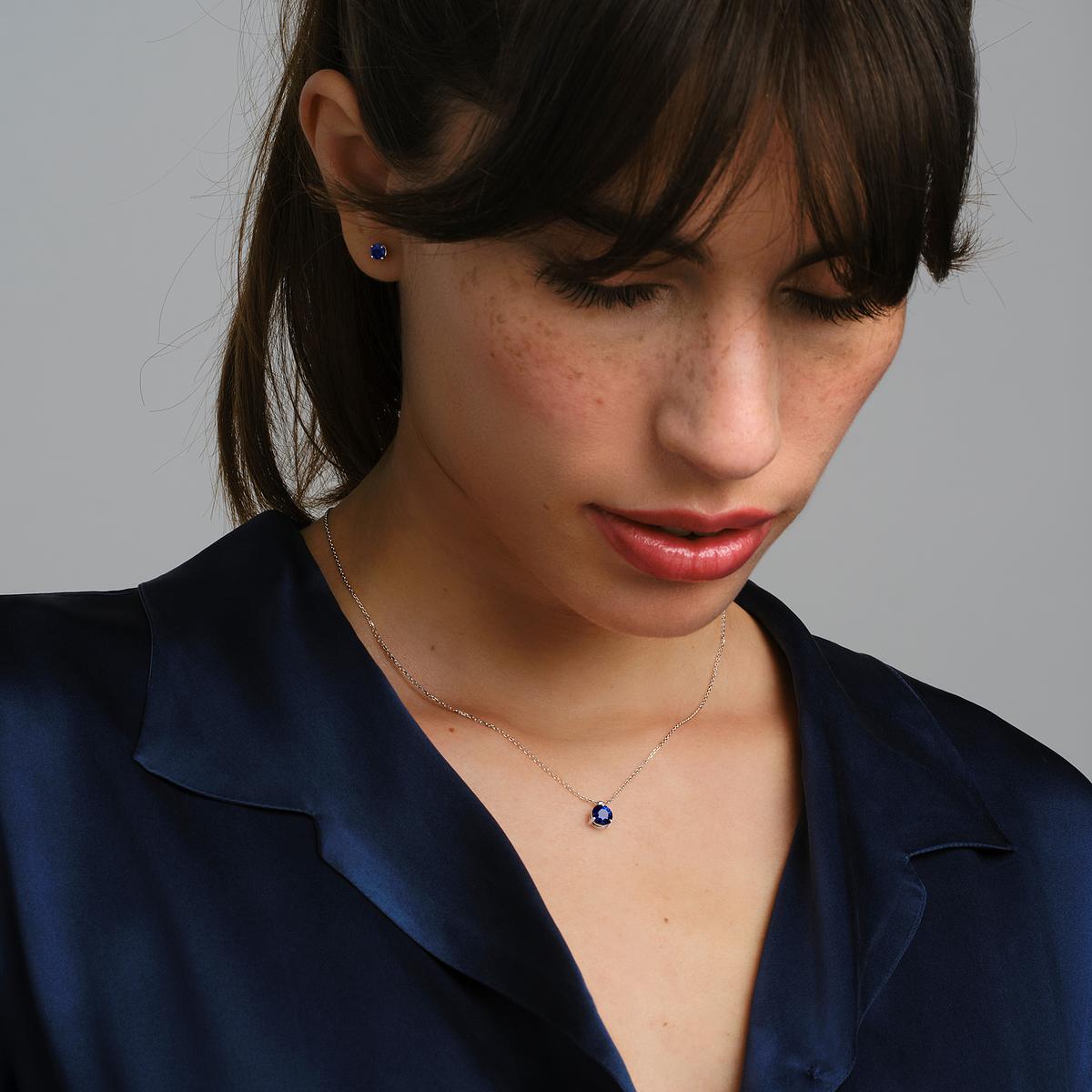 Collier Pyramid Saphir 6 mm