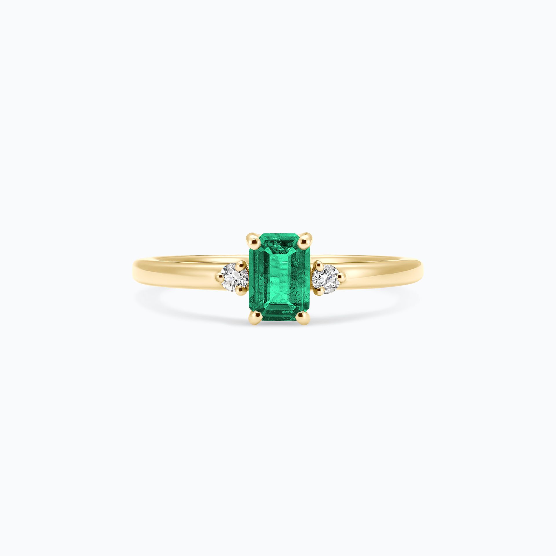Solitaire Inès Émeraude 6 x 4 mm