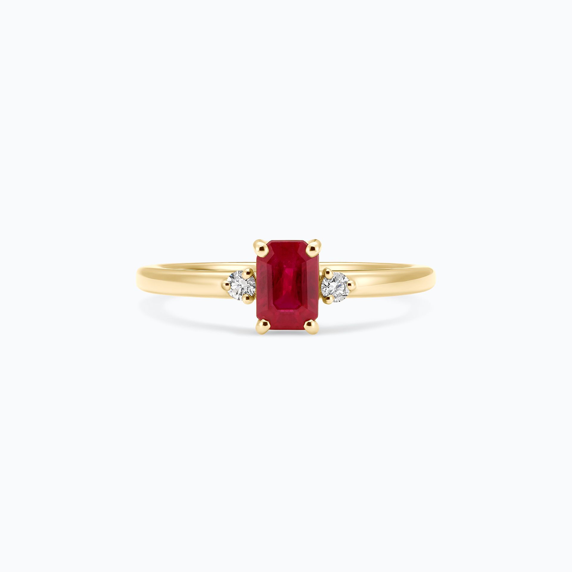 Solitaire Inès Rubis 6 x 4 mm