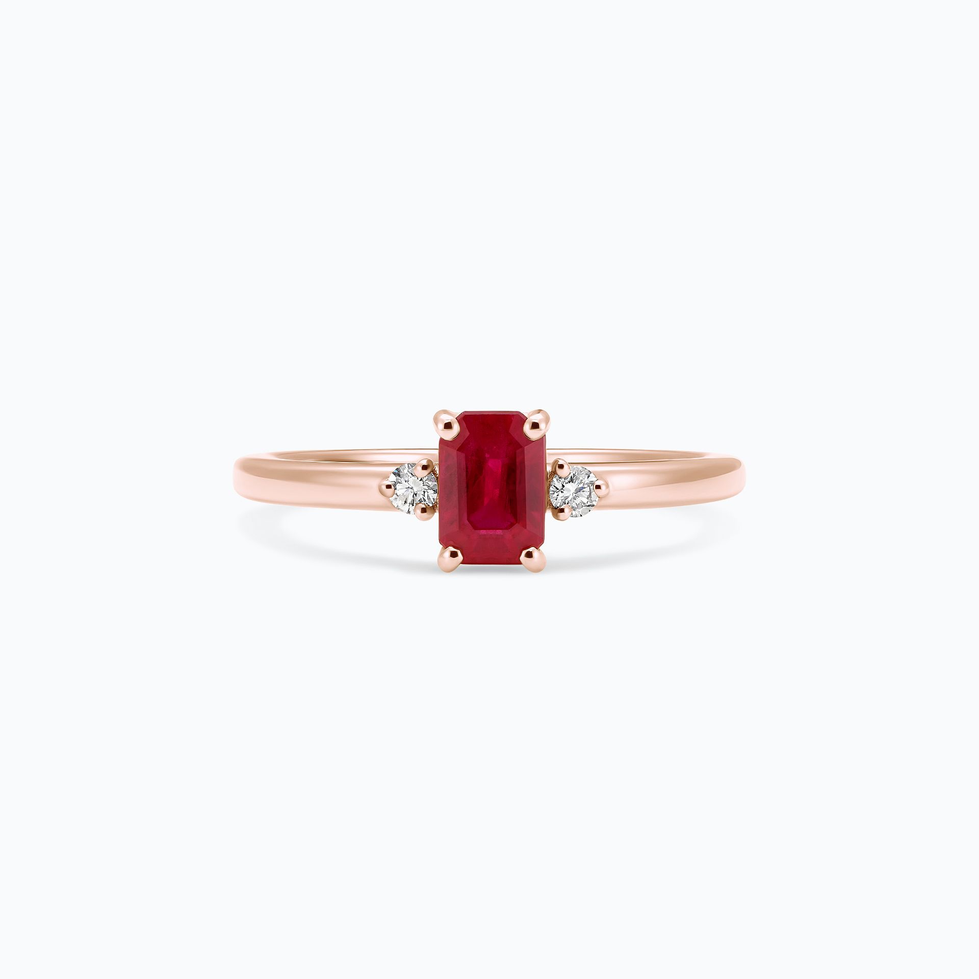 Solitaire Inès Rubis 6 x 4 mm