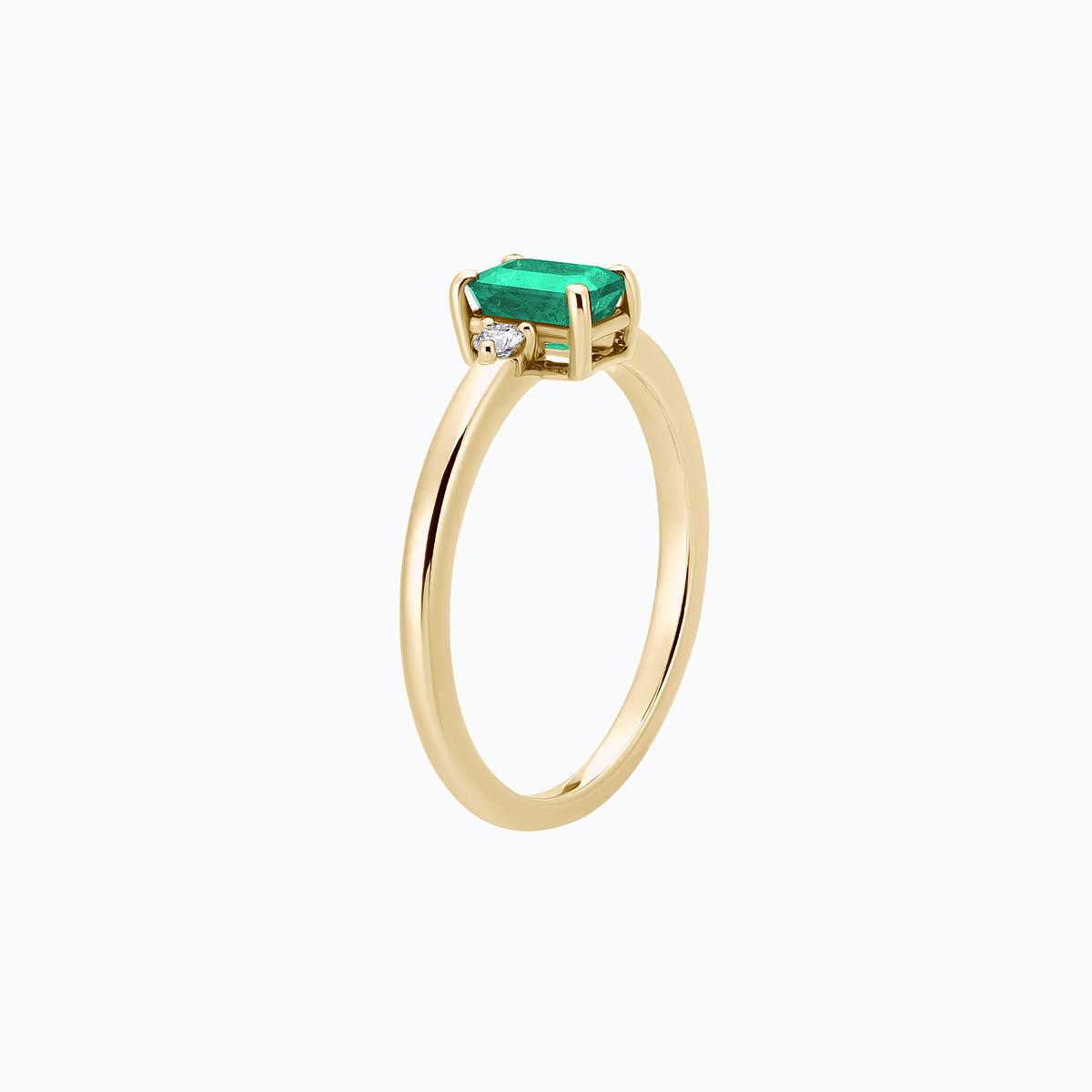 Solitaire Inès Émeraude 6 x 4 mm