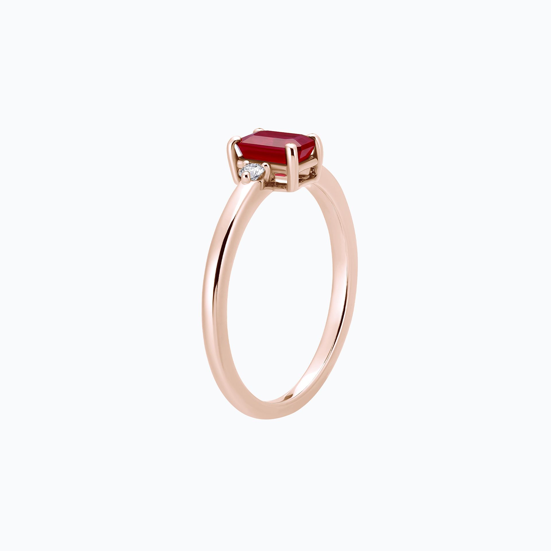 Solitaire Inès Rubis 6 x 4 mm