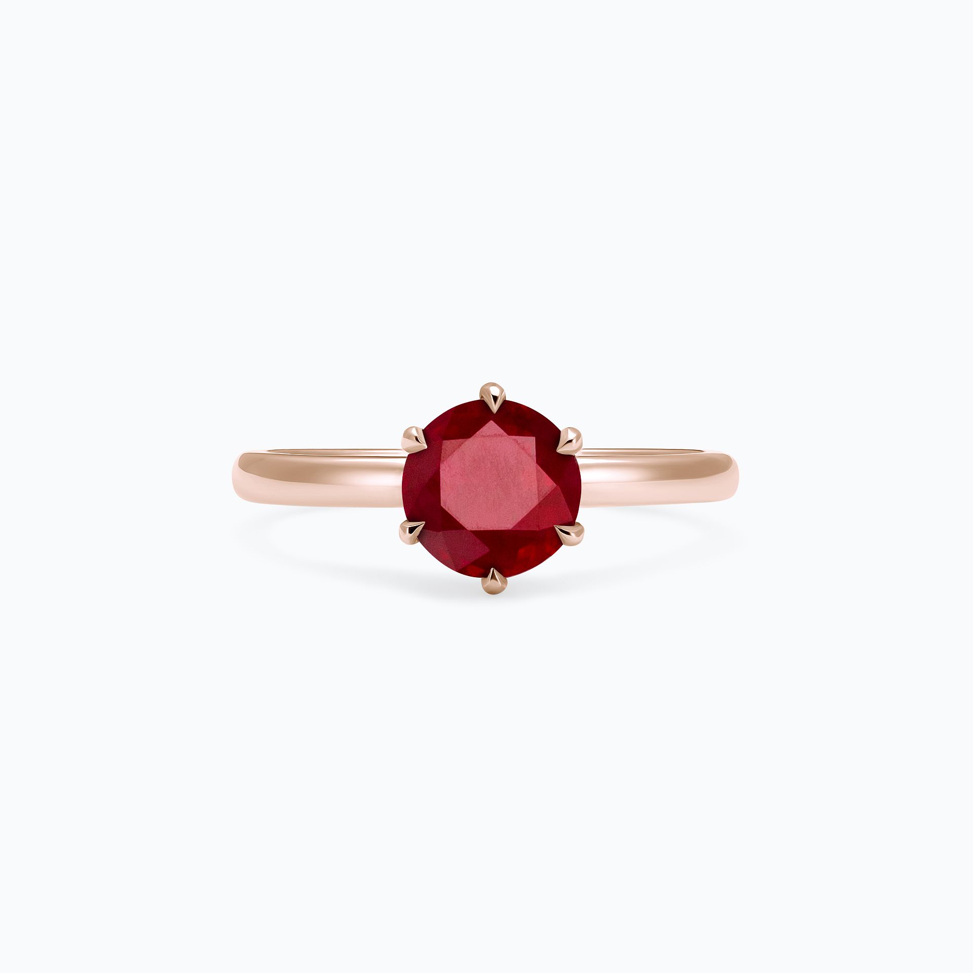 Solitaire Tulipe Rubis 6 mm