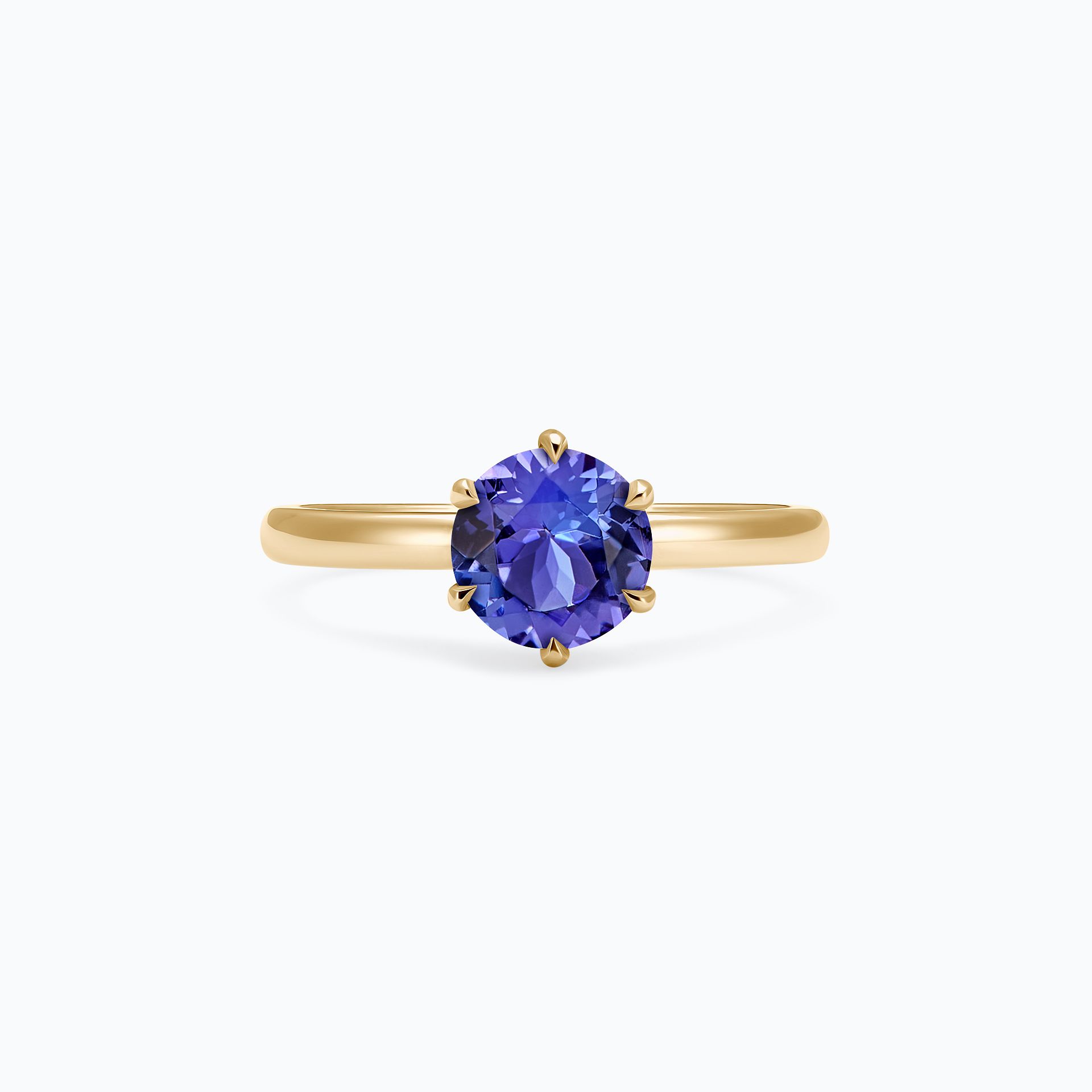 Solitaire Tulipe Tanzanite 6 mm