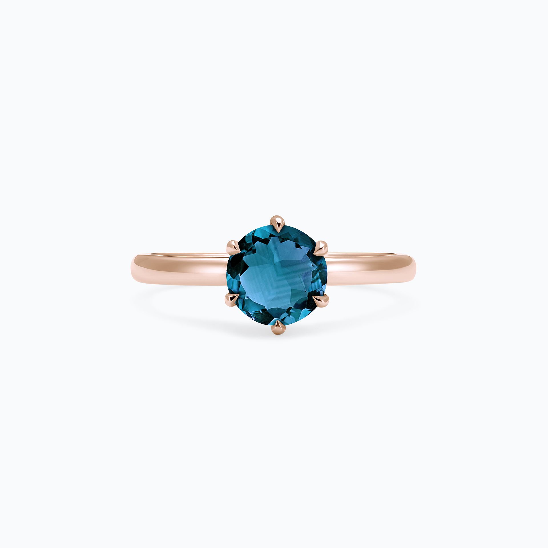 Solitaire Tulipe Topaze Blue London 6 mm