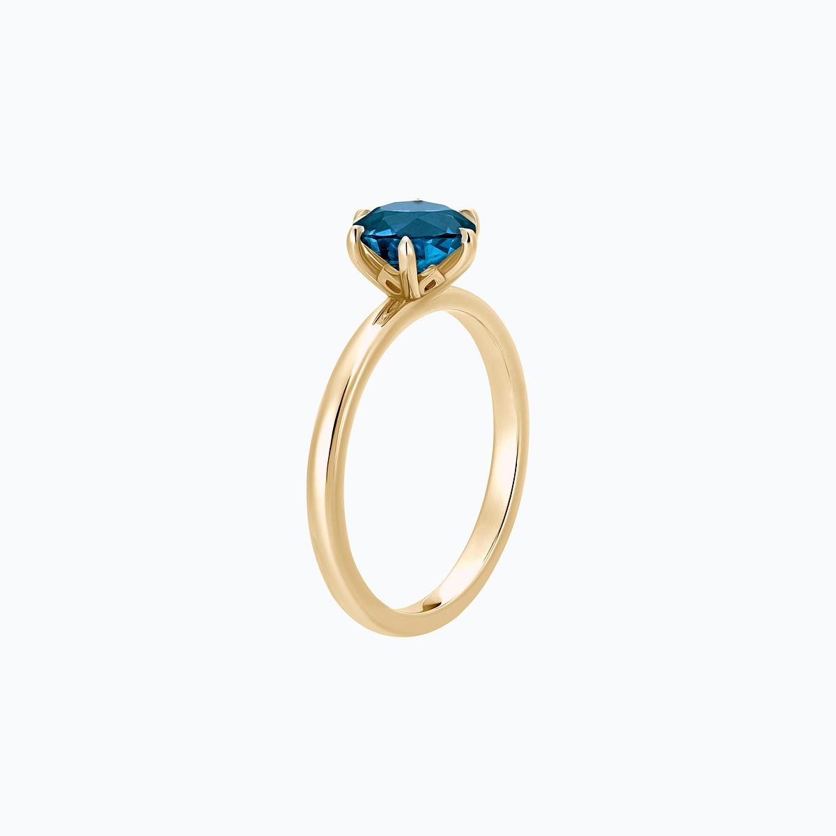 Solitaire Tulipe Topaze Blue London 6 mm