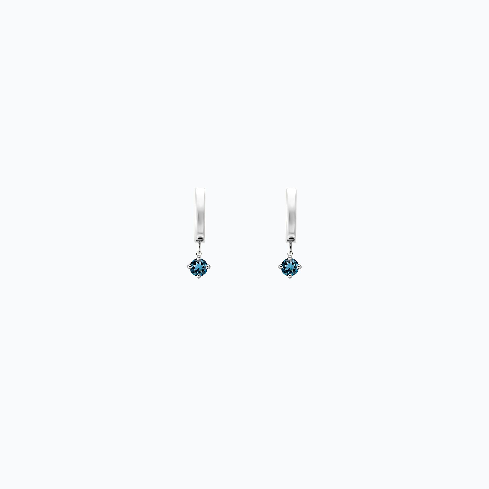 Créoles Lily Square Topaze Blue London 3.5 mm