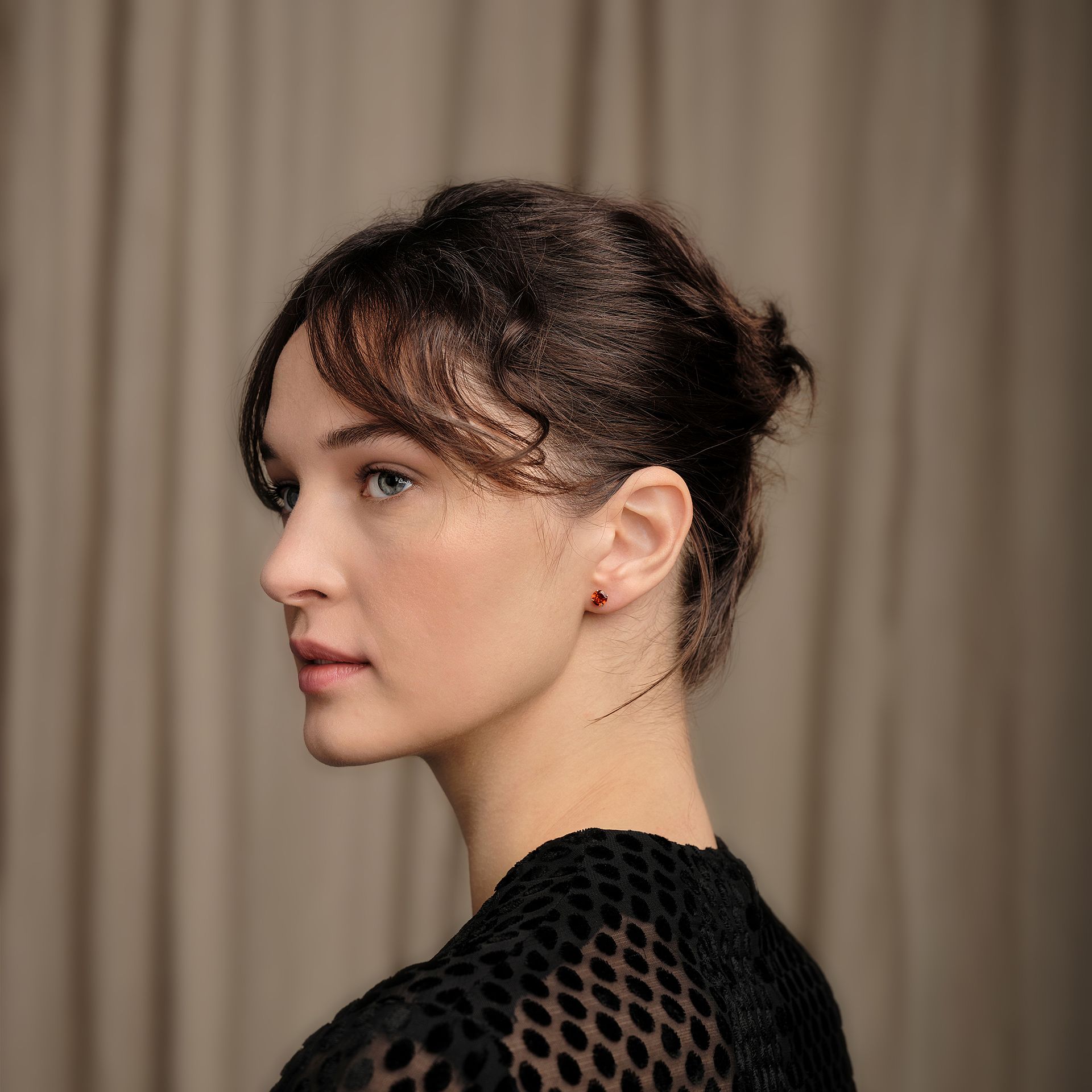 Boucles Alva Grenat Mandarin 6 mm
