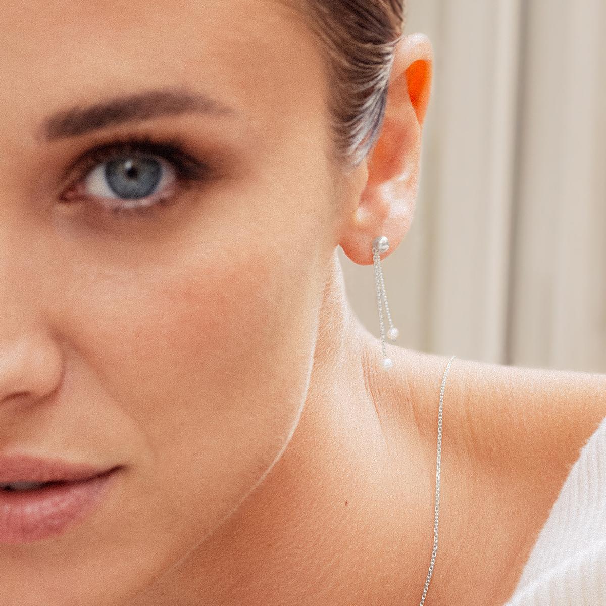 Pendants 2 Fils d'Or Perles