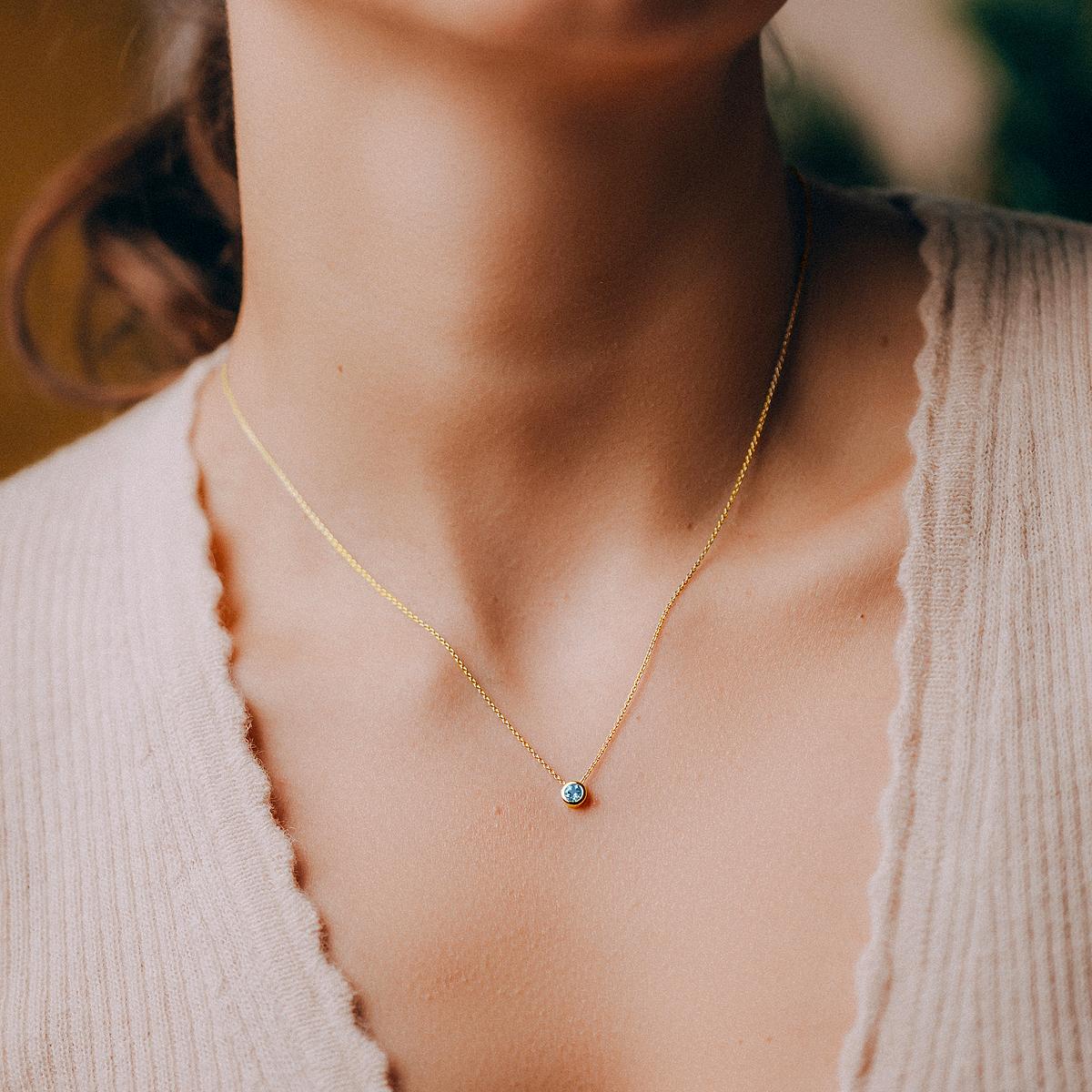 Collier Harmony Aigue-Marine 3.5 mm