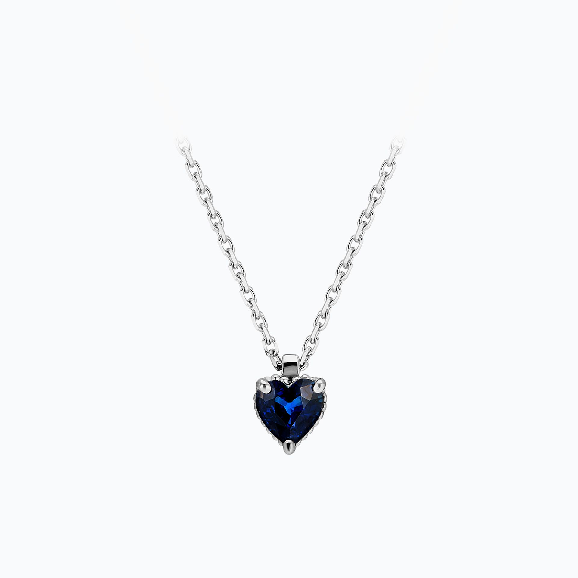 Collier Coeur Saphir 4.5 mm