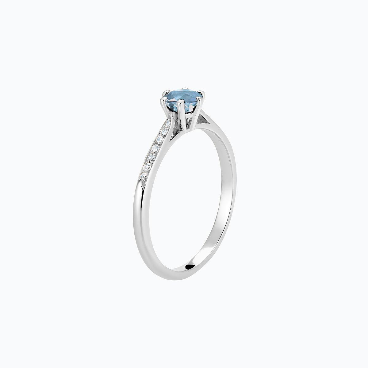 Solitaire Pavé Félicia Aigue-Marine