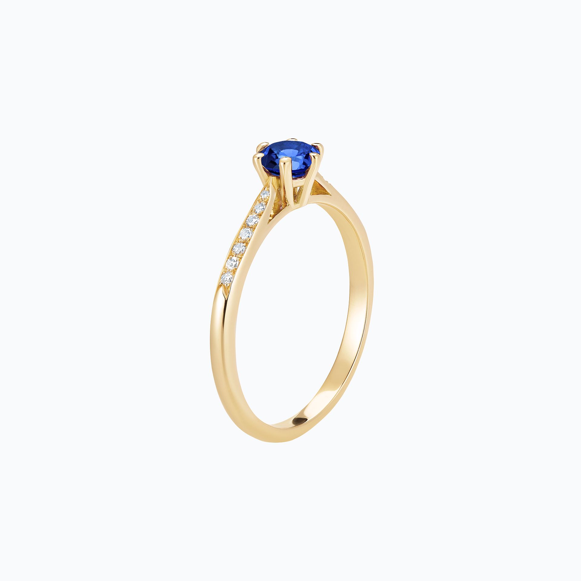 Solitaire Pavé Félicia Saphir Bleu Royal