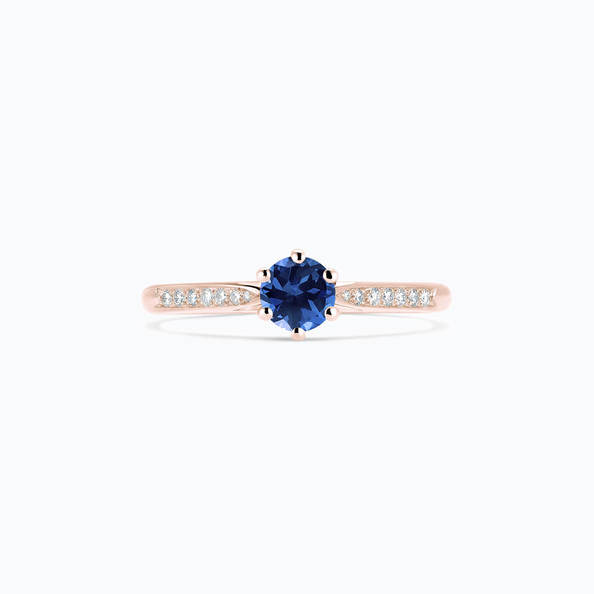 Solitaire Pavé Félicia Saphir Bleu Royal