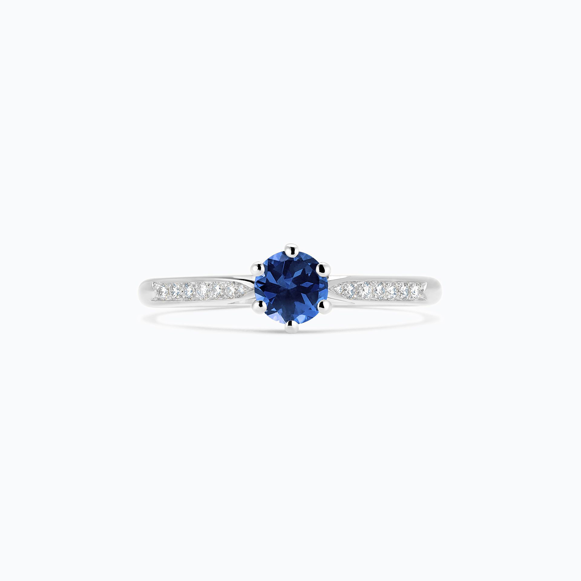 Solitaire Pavé Félicia Saphir Bleu Royal