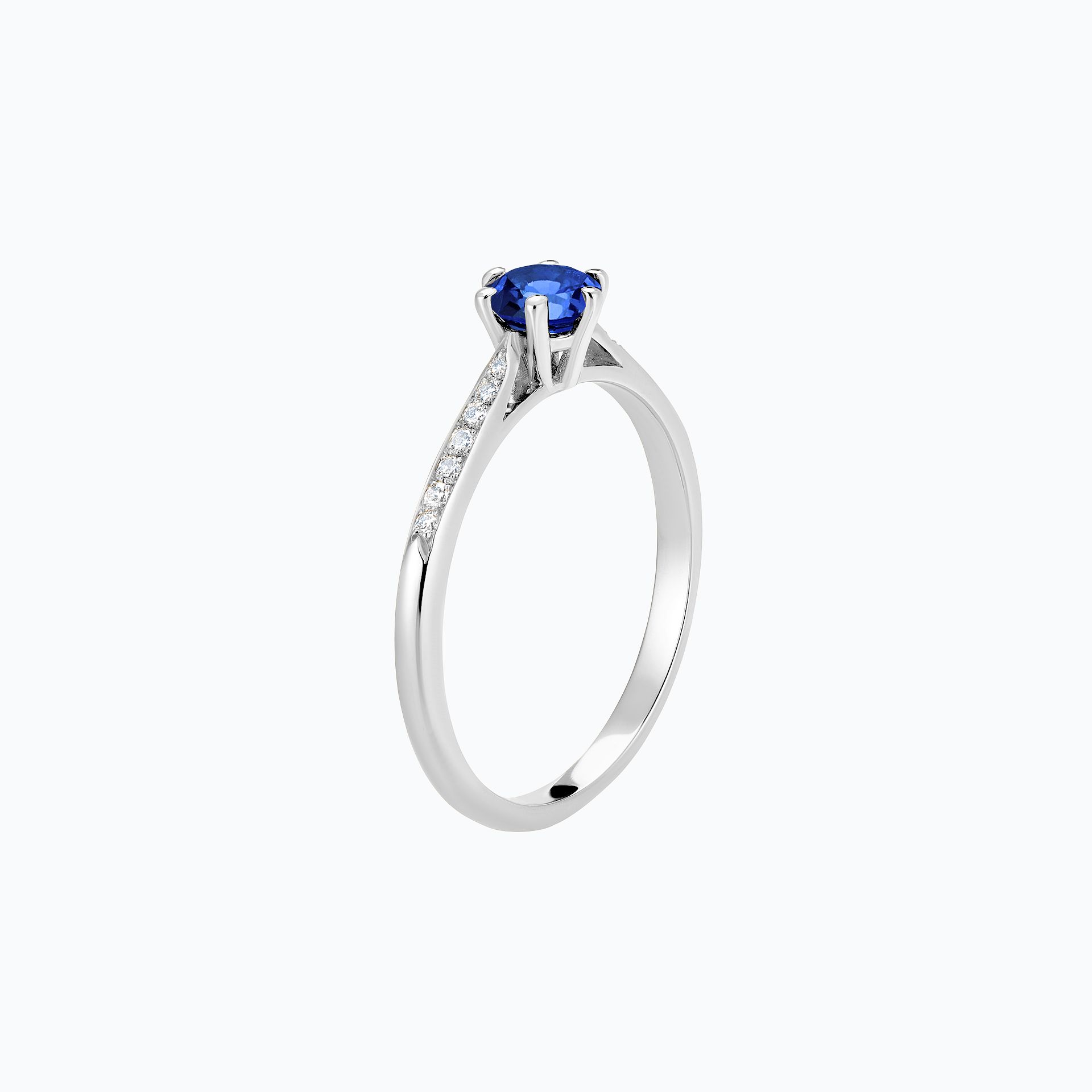 Solitaire Pavé Félicia Saphir Bleu Royal