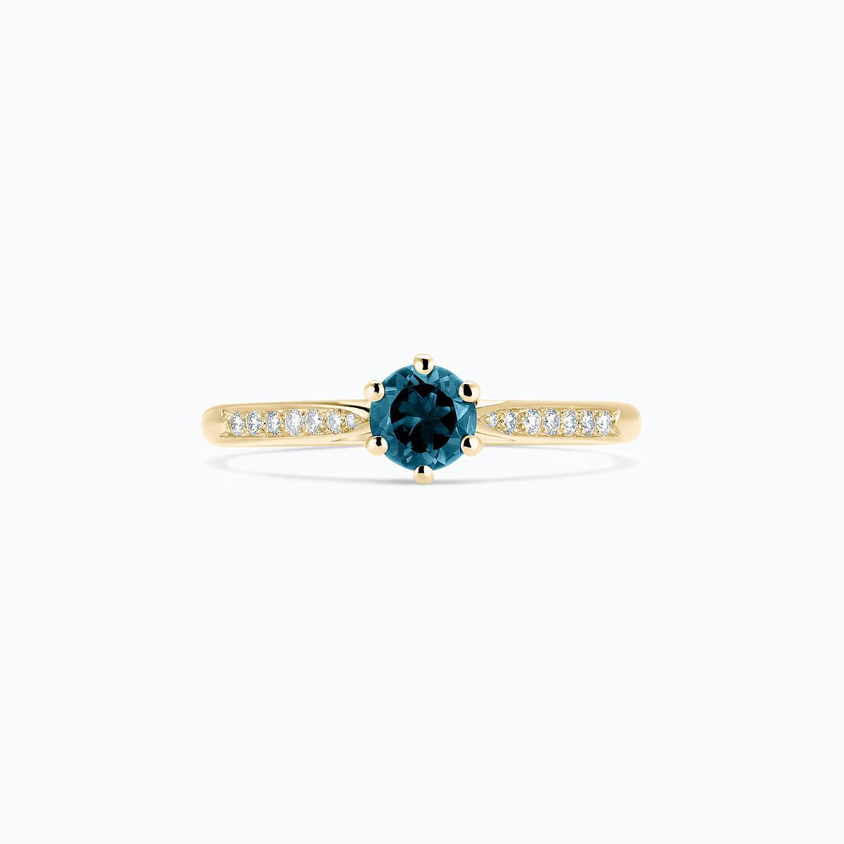 Solitaire Pavé Félicia Topaze Blue London