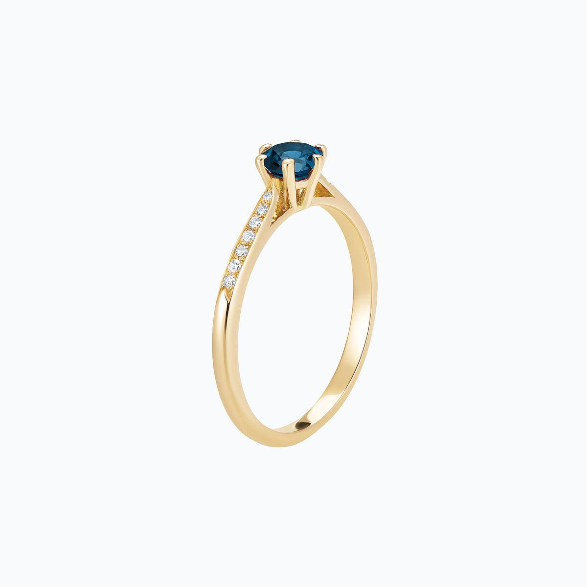 Solitaire Pavé Félicia Topaze Blue London