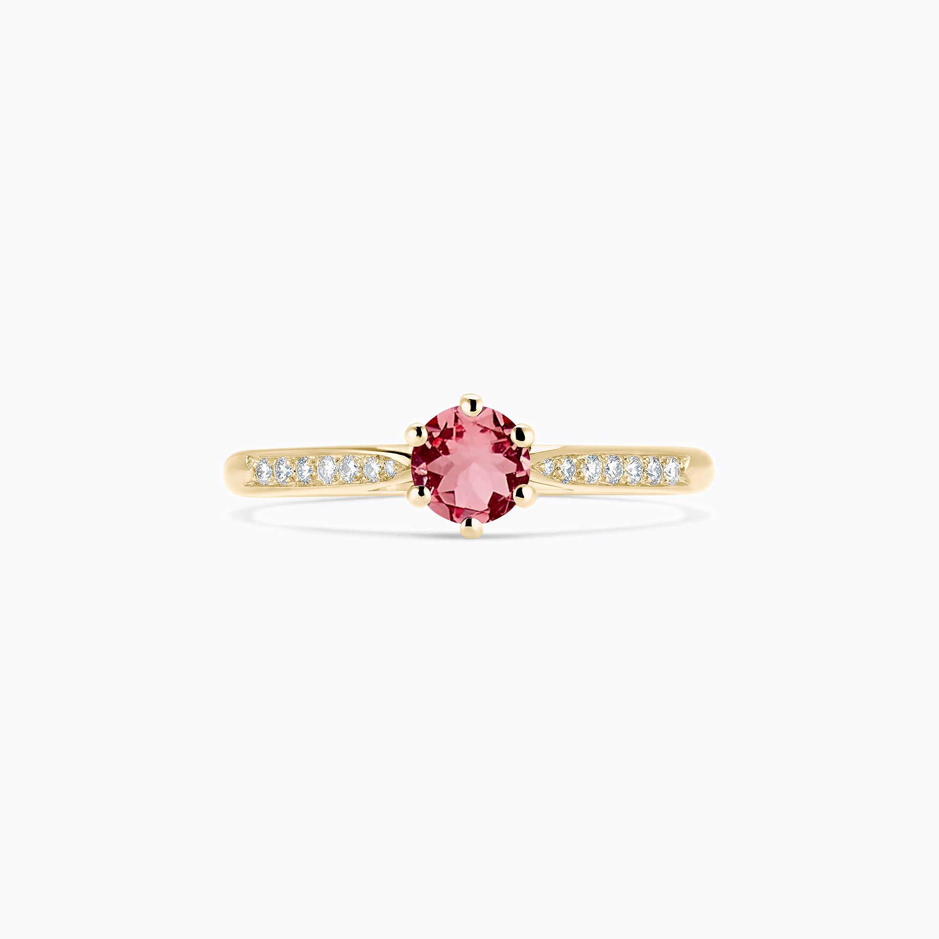Solitaire Pavé Félicia Tourmaline Rose