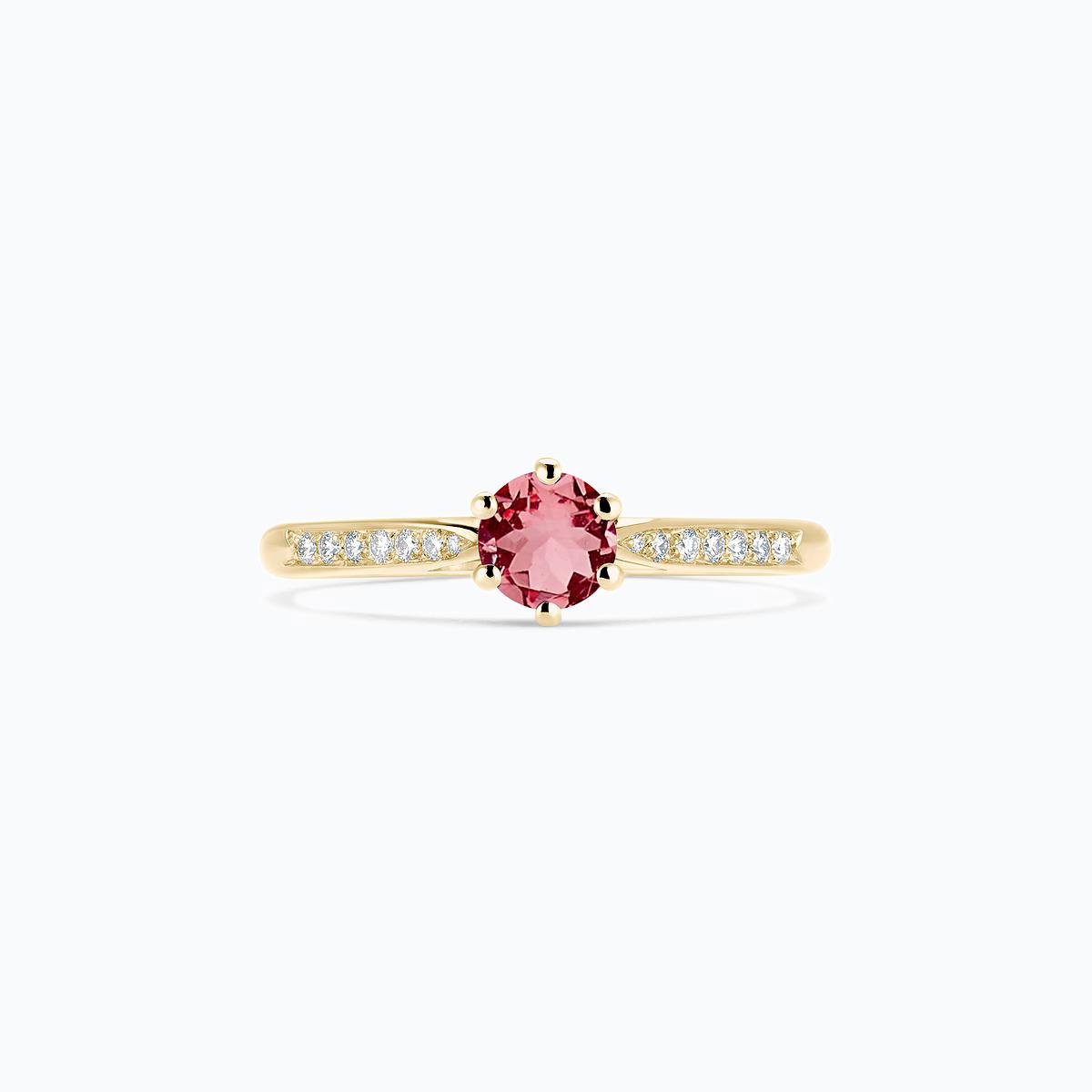 Solitaire Pavé Félicia Tourmaline Rose