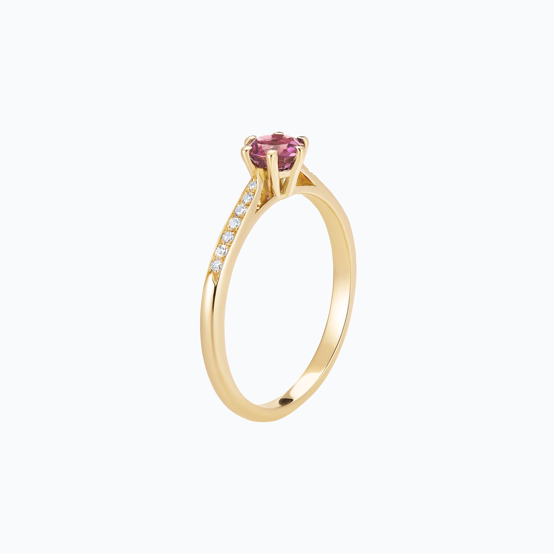 Solitaire Pavé Félicia Tourmaline Rose