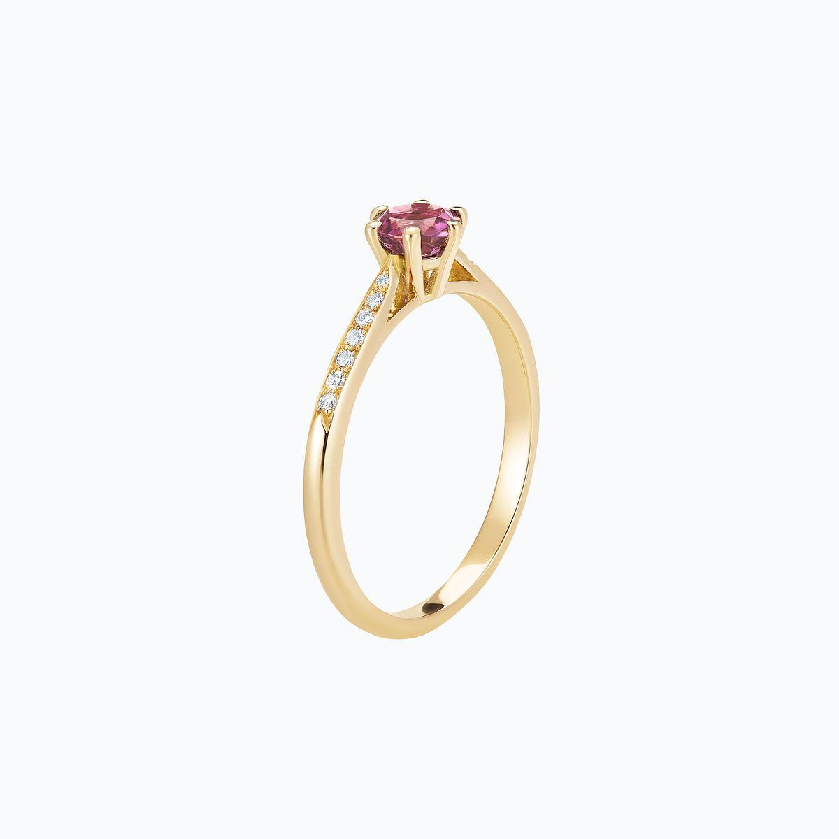 Solitaire Pavé Félicia Tourmaline Rose