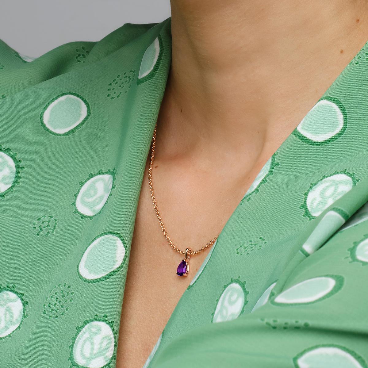 Pendentif Goutte Améthyste 7 x 5 mm