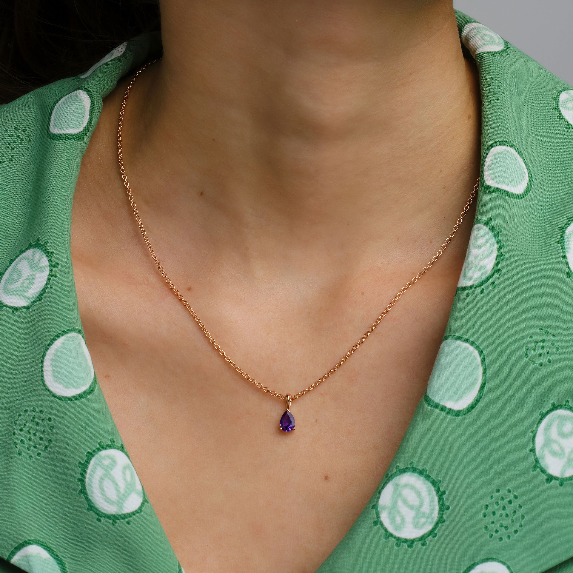 Pendentif Goutte Améthyste 7 x 5 mm