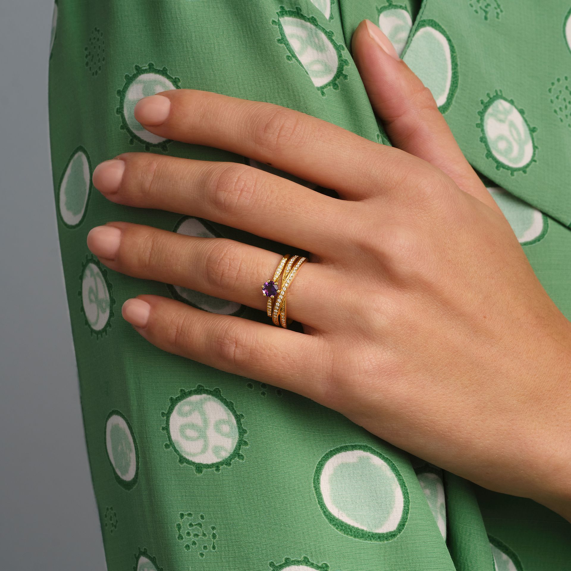 Solitaire Pavé Félicia Améthyste