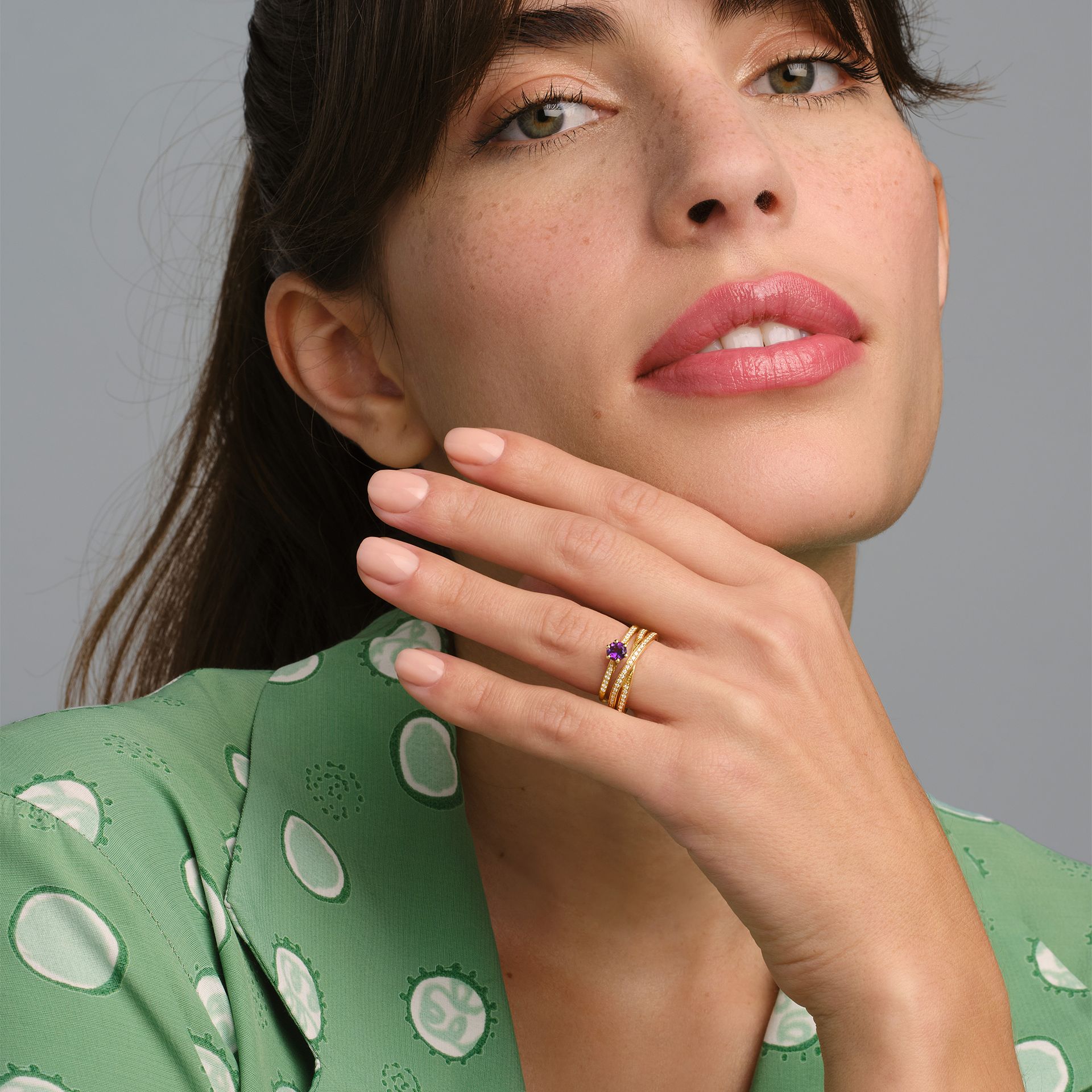 Solitaire Pavé Félicia Améthyste