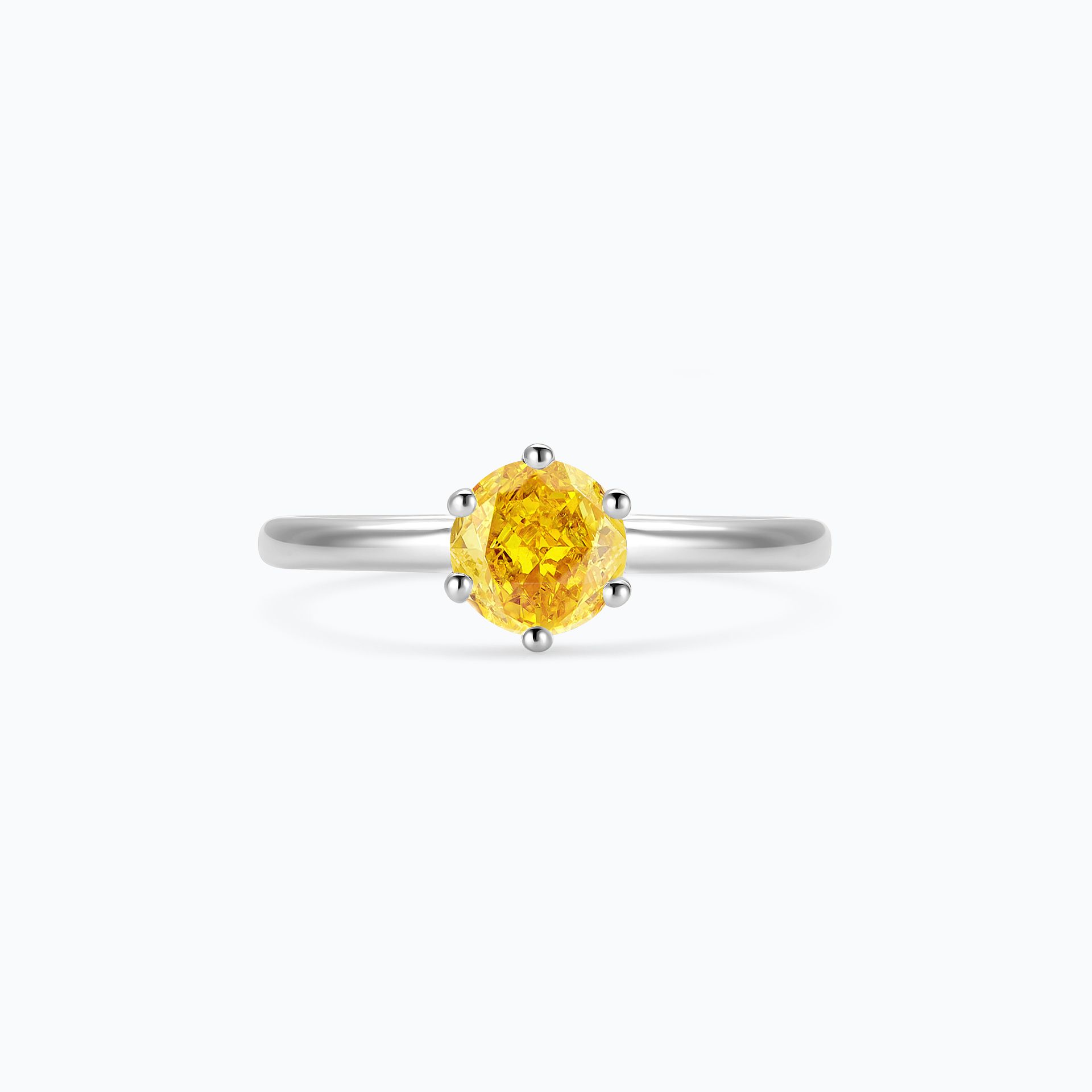 Solitaire Magnolia Diamant Jaune de synthèse