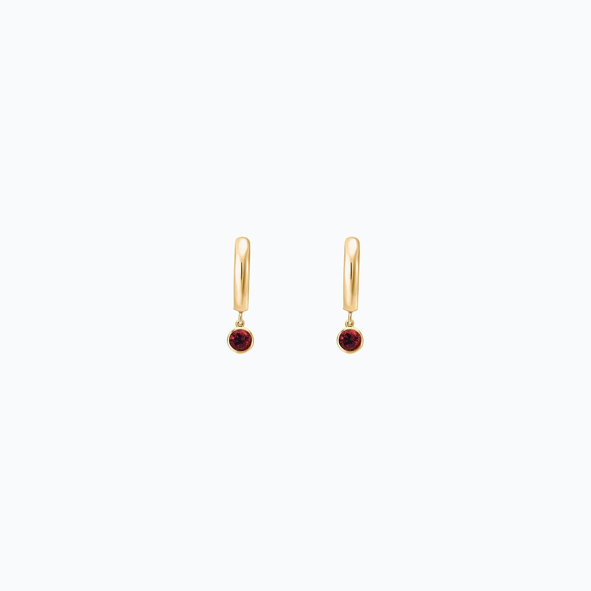 Créoles Yana Hoop Grenat 3.5 mm