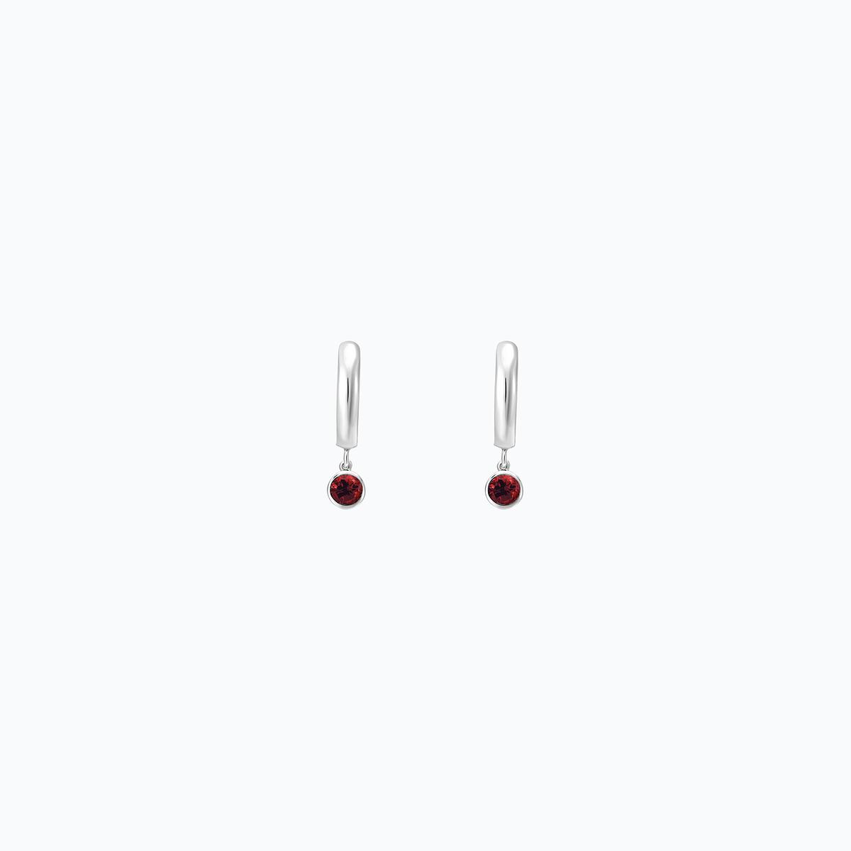 Créoles Yana Hoop Grenat 3.5 mm