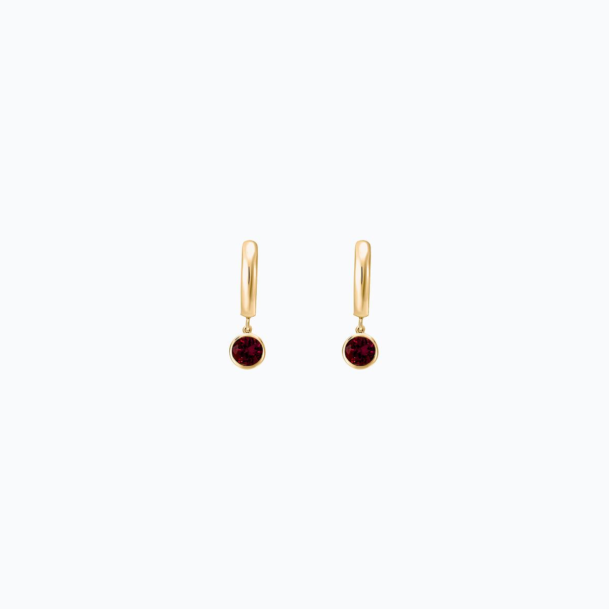 Créoles Yana Hoop Grenat 4.5 mm
