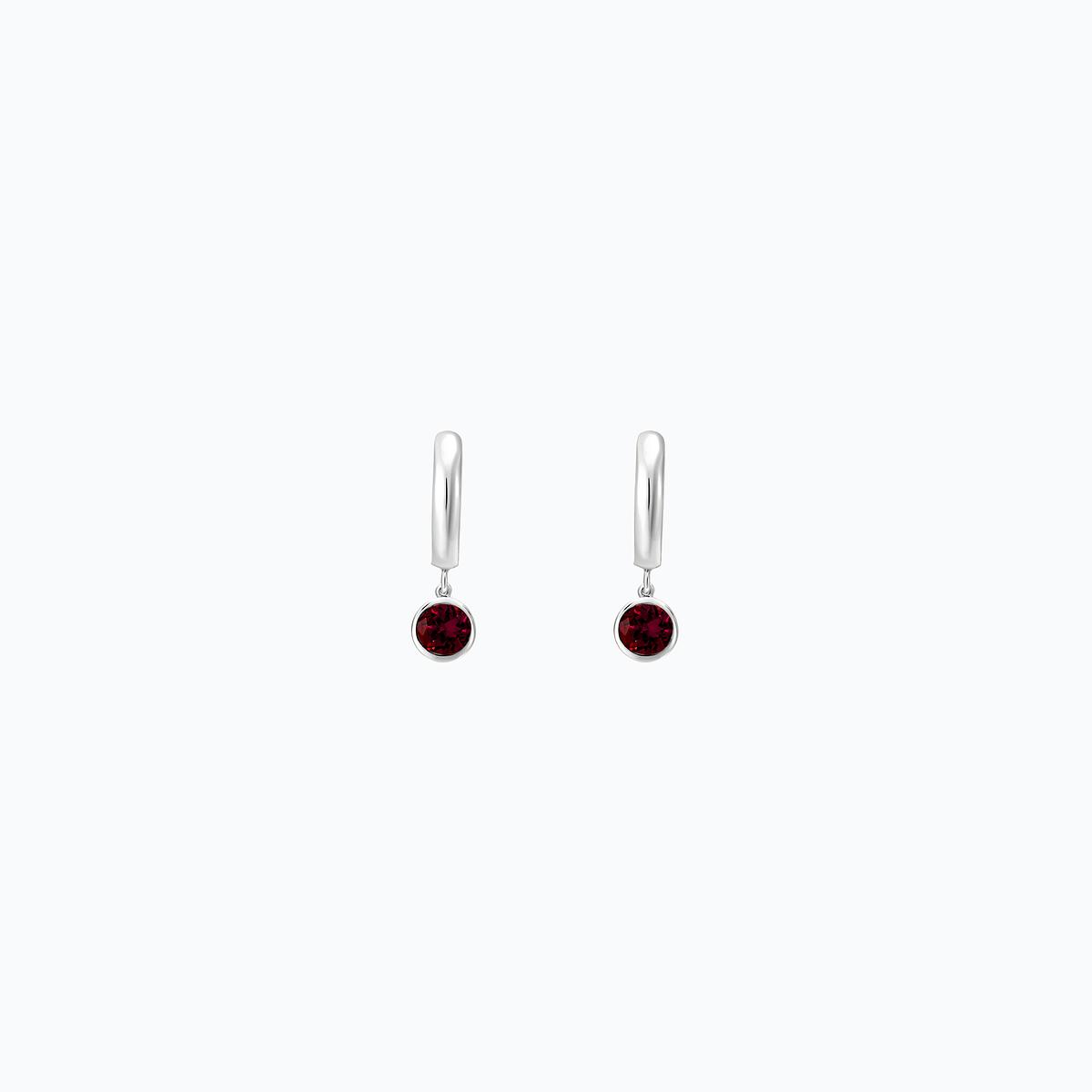 Créoles Yana Hoop Grenat 4.5 mm