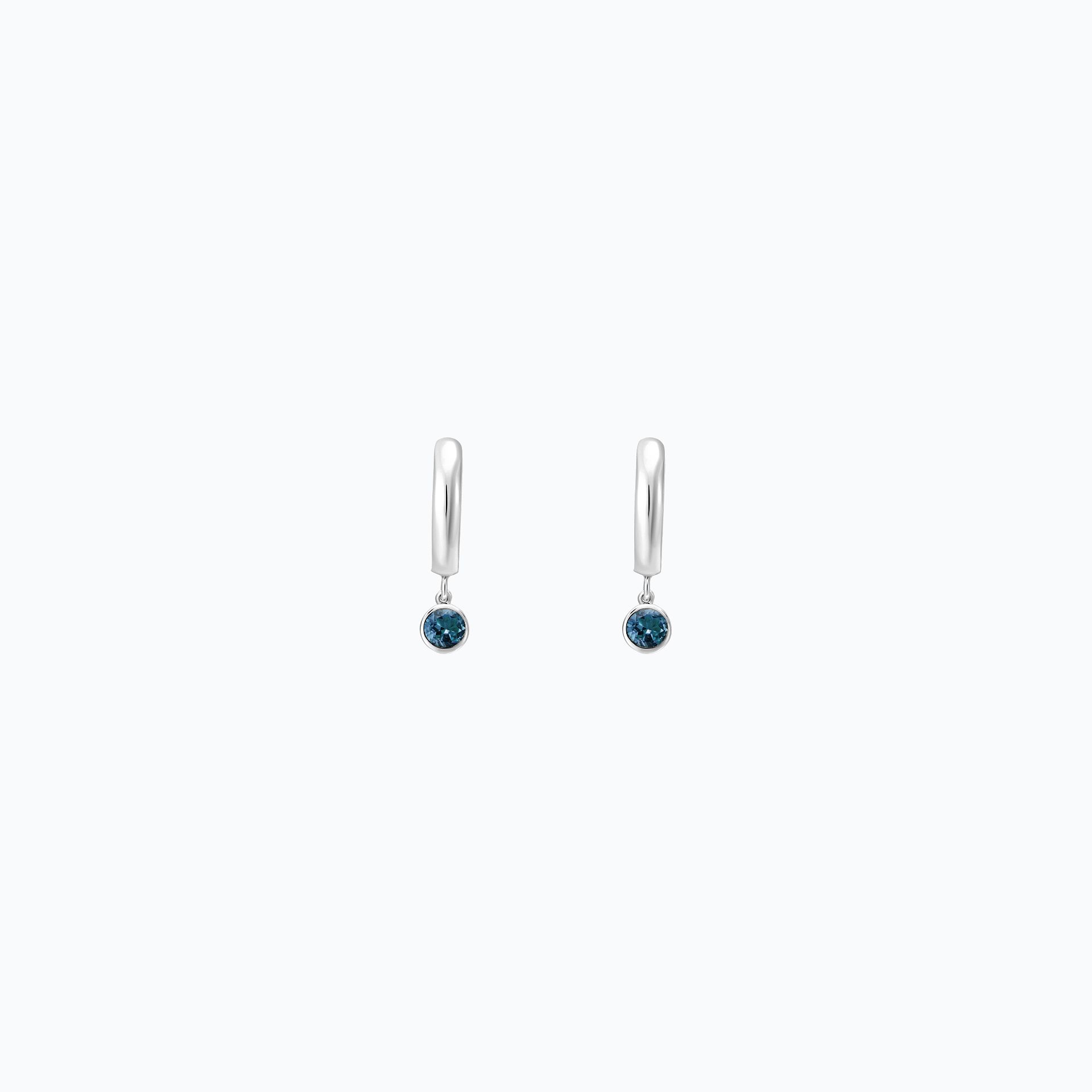 Créoles Yana Hoop Topaze Blue London 3.5 mm