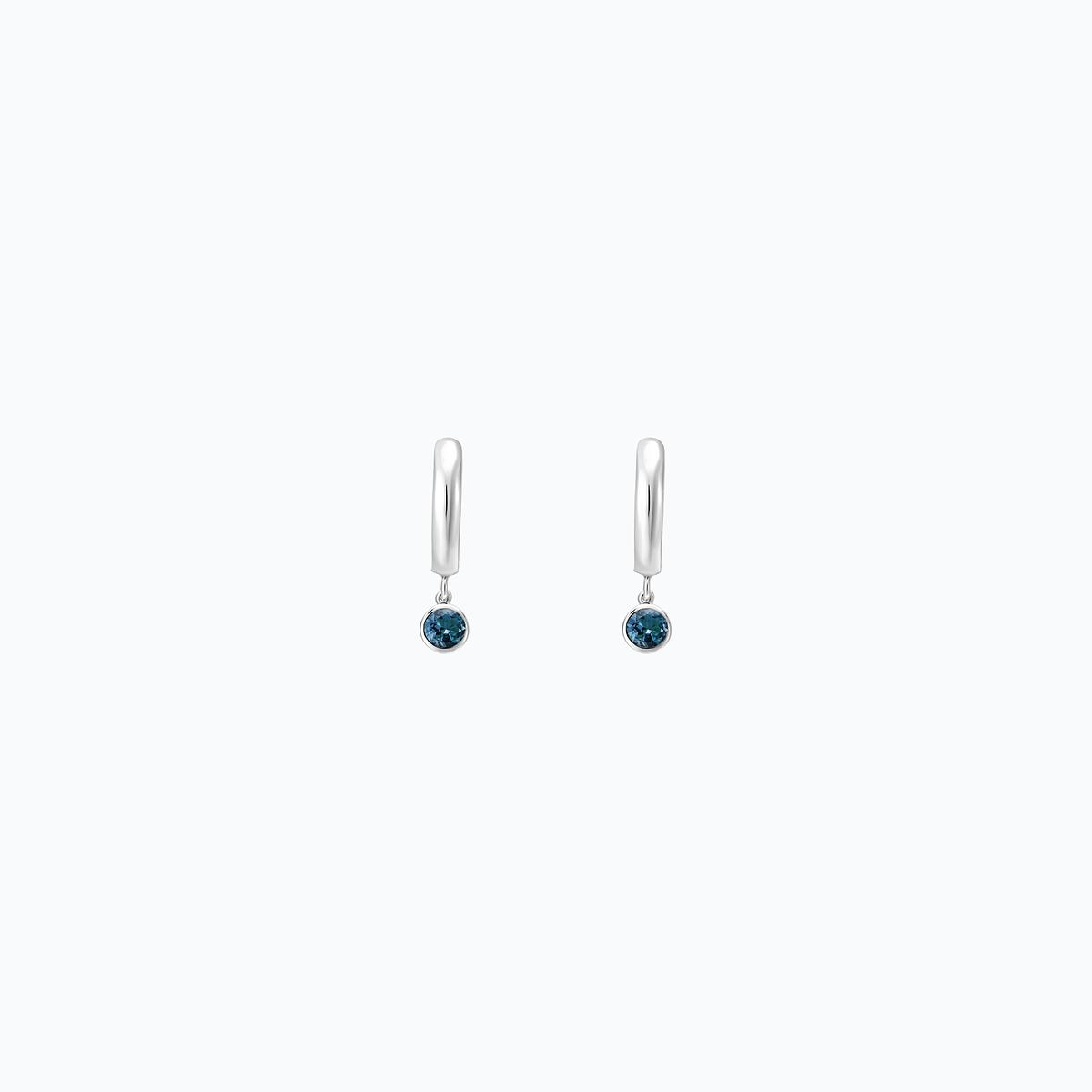 Créoles Yana Hoop Topaze Blue London 3.5 mm