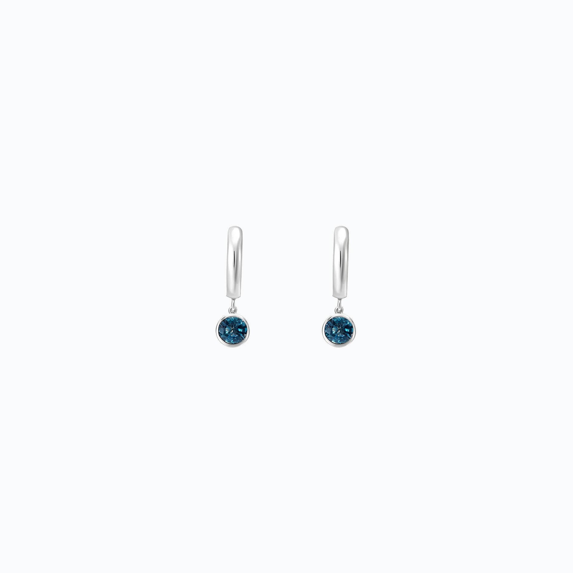 Créoles Yana Hoop Topaze Blue London 4.5 mm