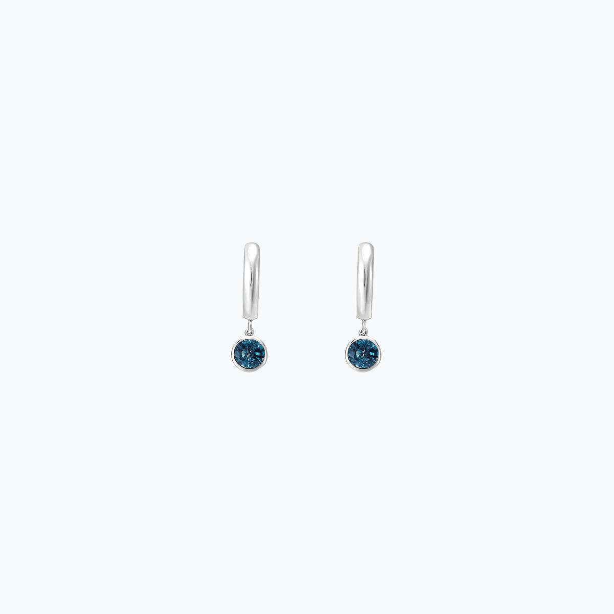 Créoles Yana Hoop Topaze Blue London 4.5 mm