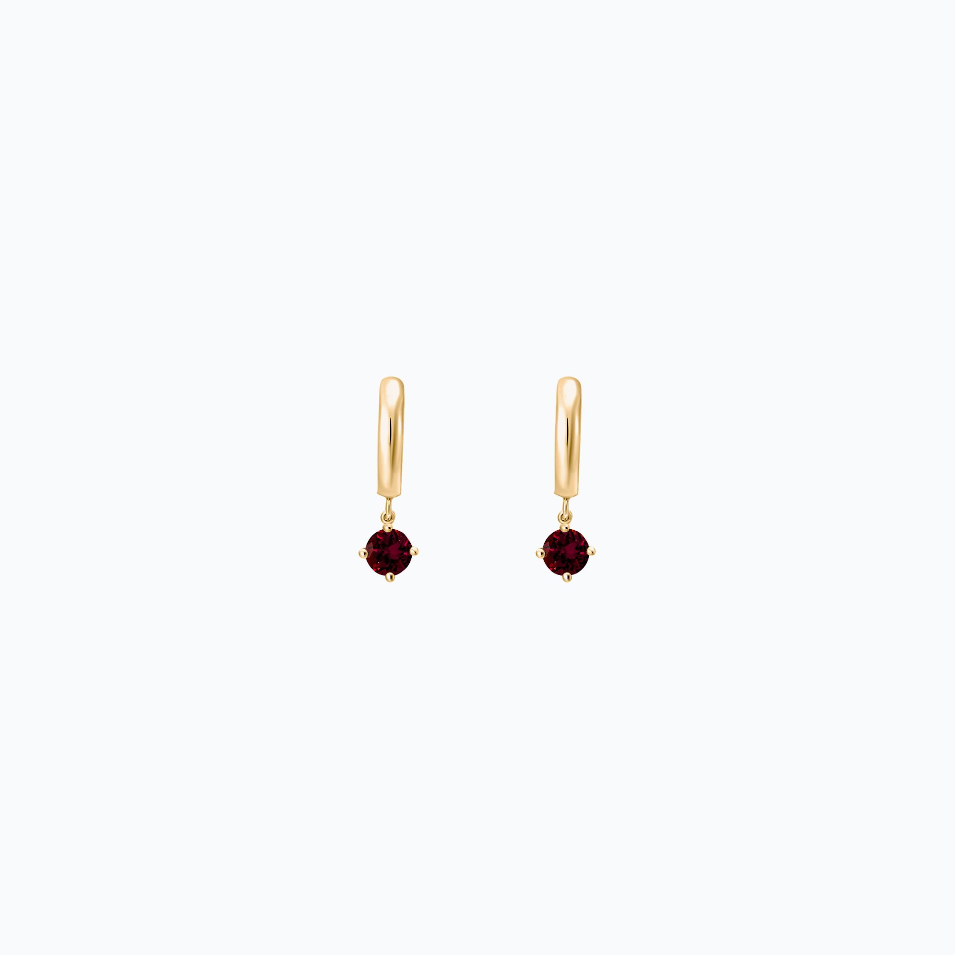 Créoles Yana Square Grenat 4.5 mm