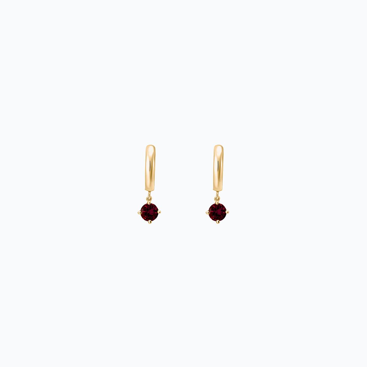Créoles Yana Square Grenat 4.5 mm