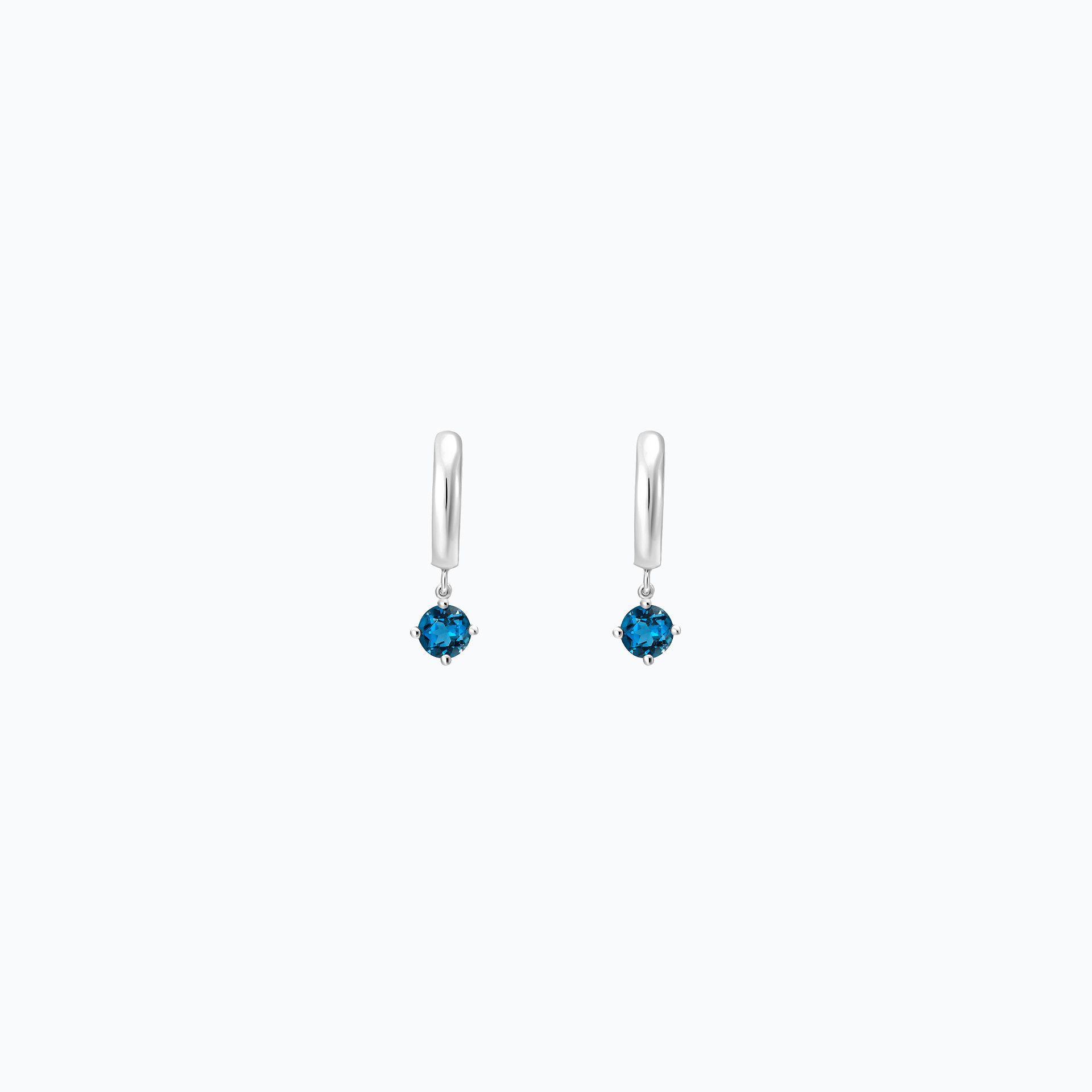 Créoles Yana Square Topaze Blue London 4.5 mm