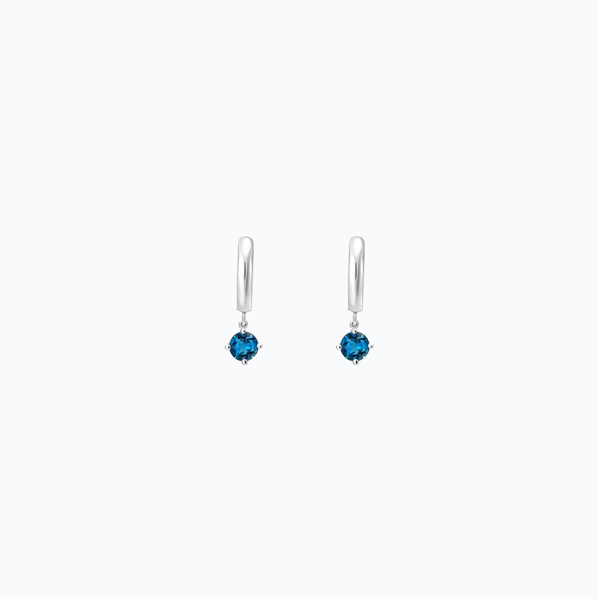 Créoles Yana Square Topaze Blue London 4.5 mm