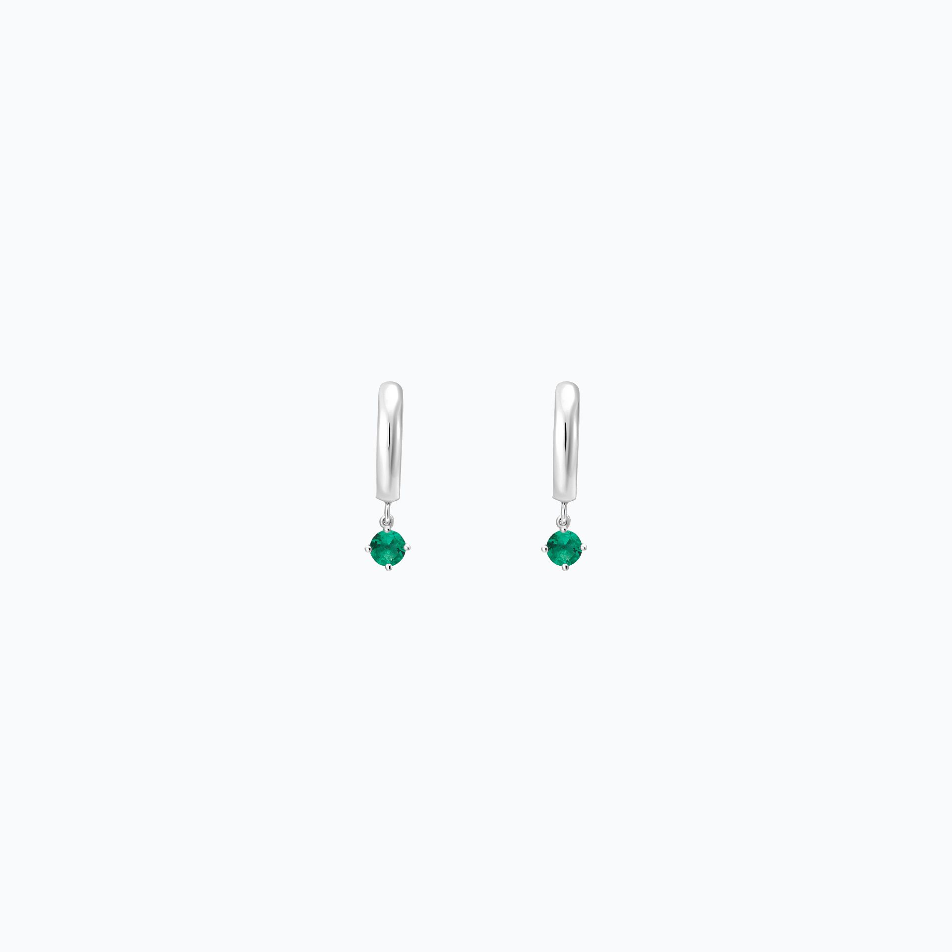 Créoles Yana Square Émeraude 3.5 mm