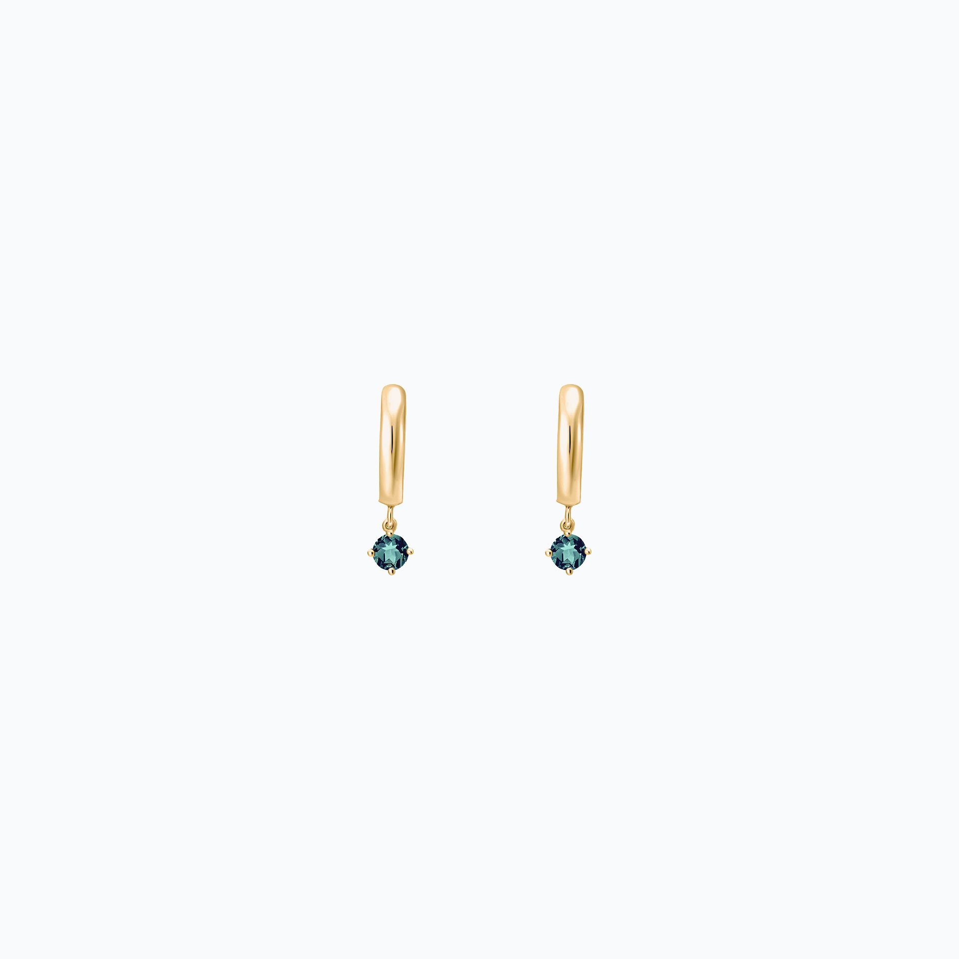 Créoles Yana Square Saphir Teal 3.5 mm