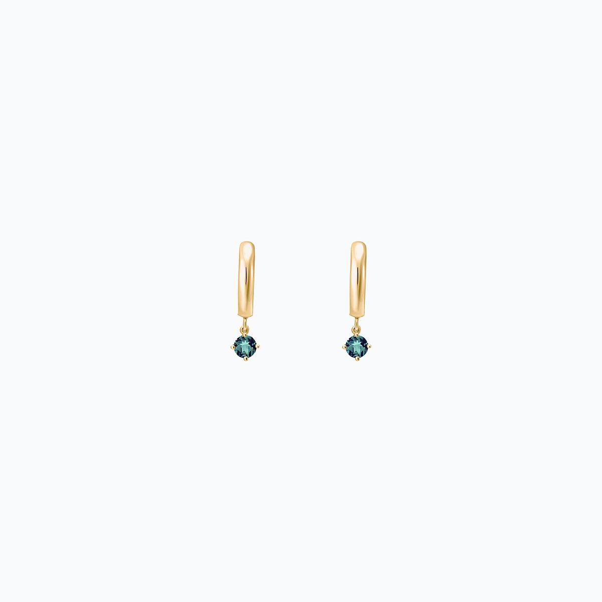 Créoles Yana Square Saphir Teal 3.5 mm