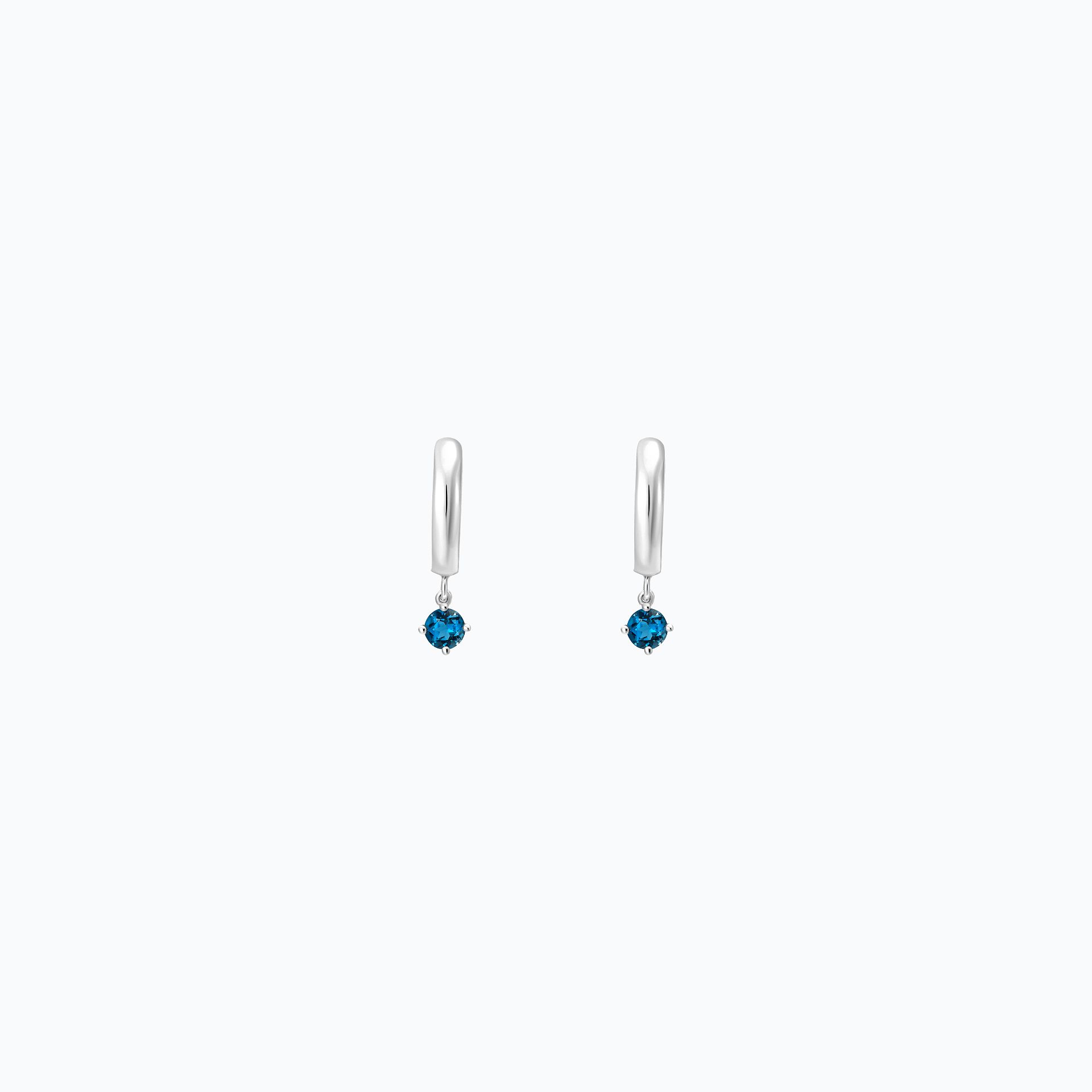 Créoles Yana Square Topaze Blue London 3.5 mm