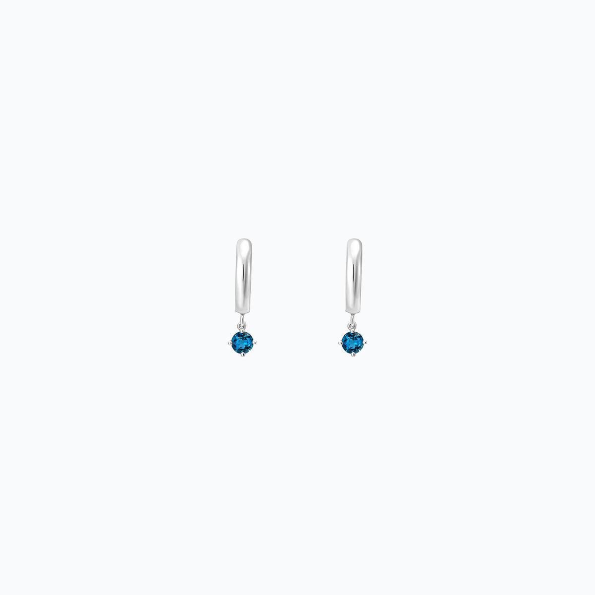 Créoles Yana Square Topaze Blue London 3.5 mm