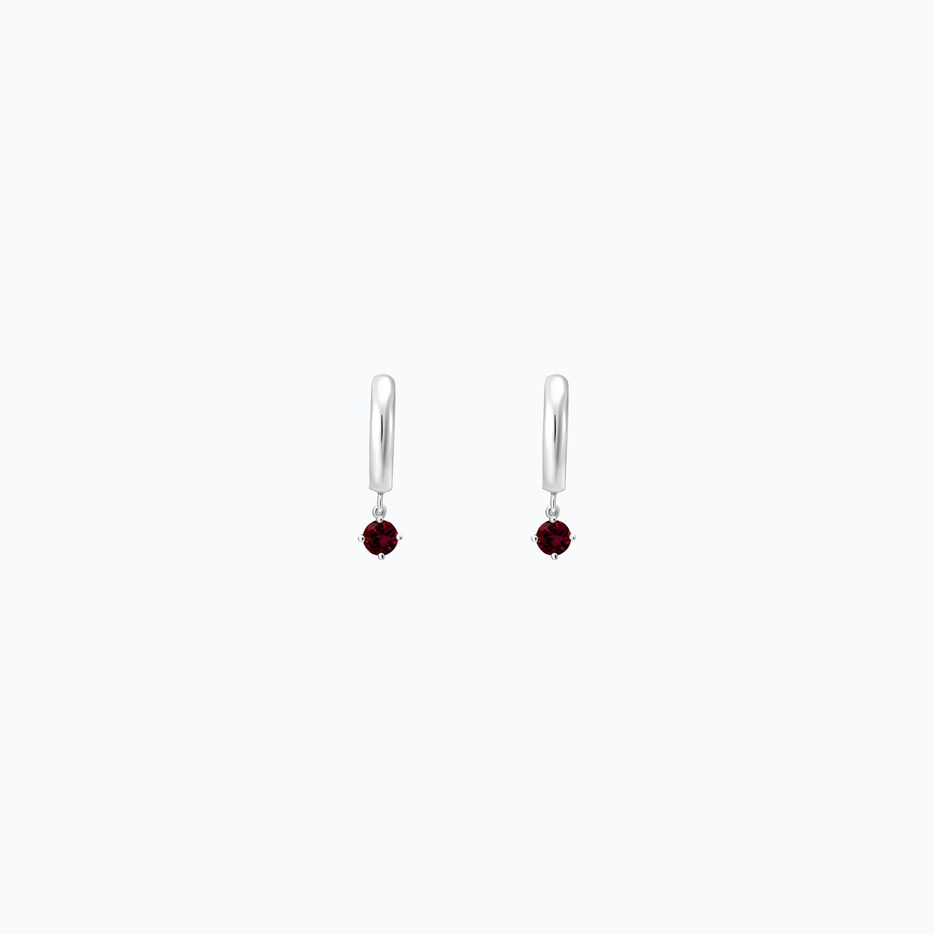 Créoles Yana Square Grenat 3.5 mm
